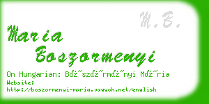 maria boszormenyi business card